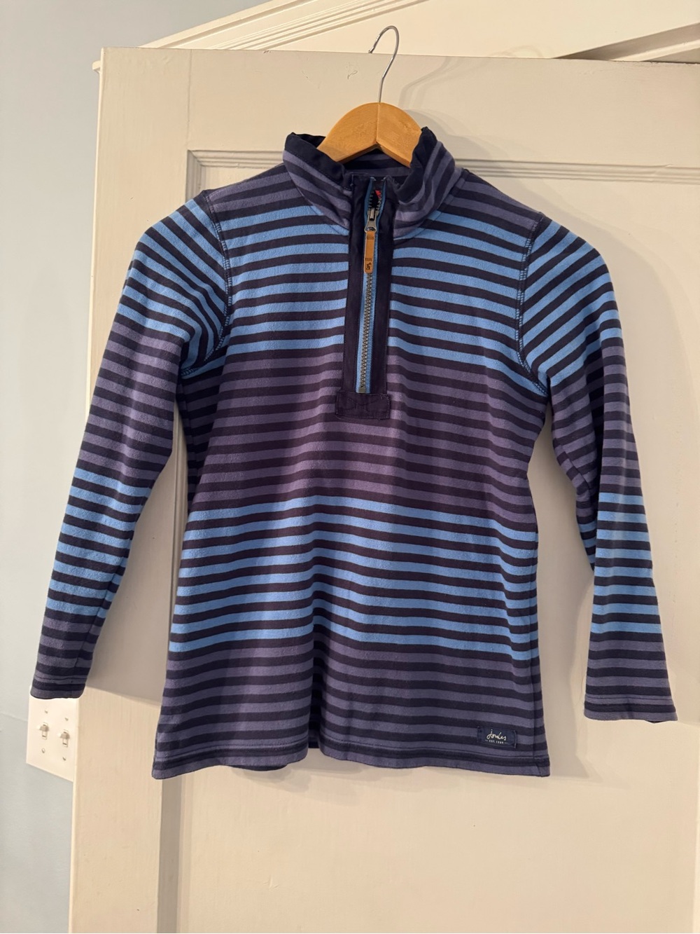 Joules Navy & Light Blue Striped Half-Zip Top